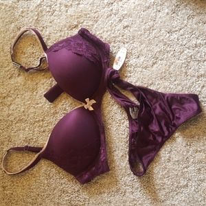 Maroon Body by Victoria Bra and Thong